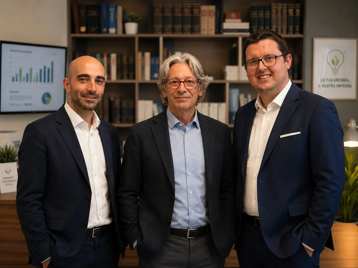 Christopher, Maurizio e Damiano nello studio di Novara